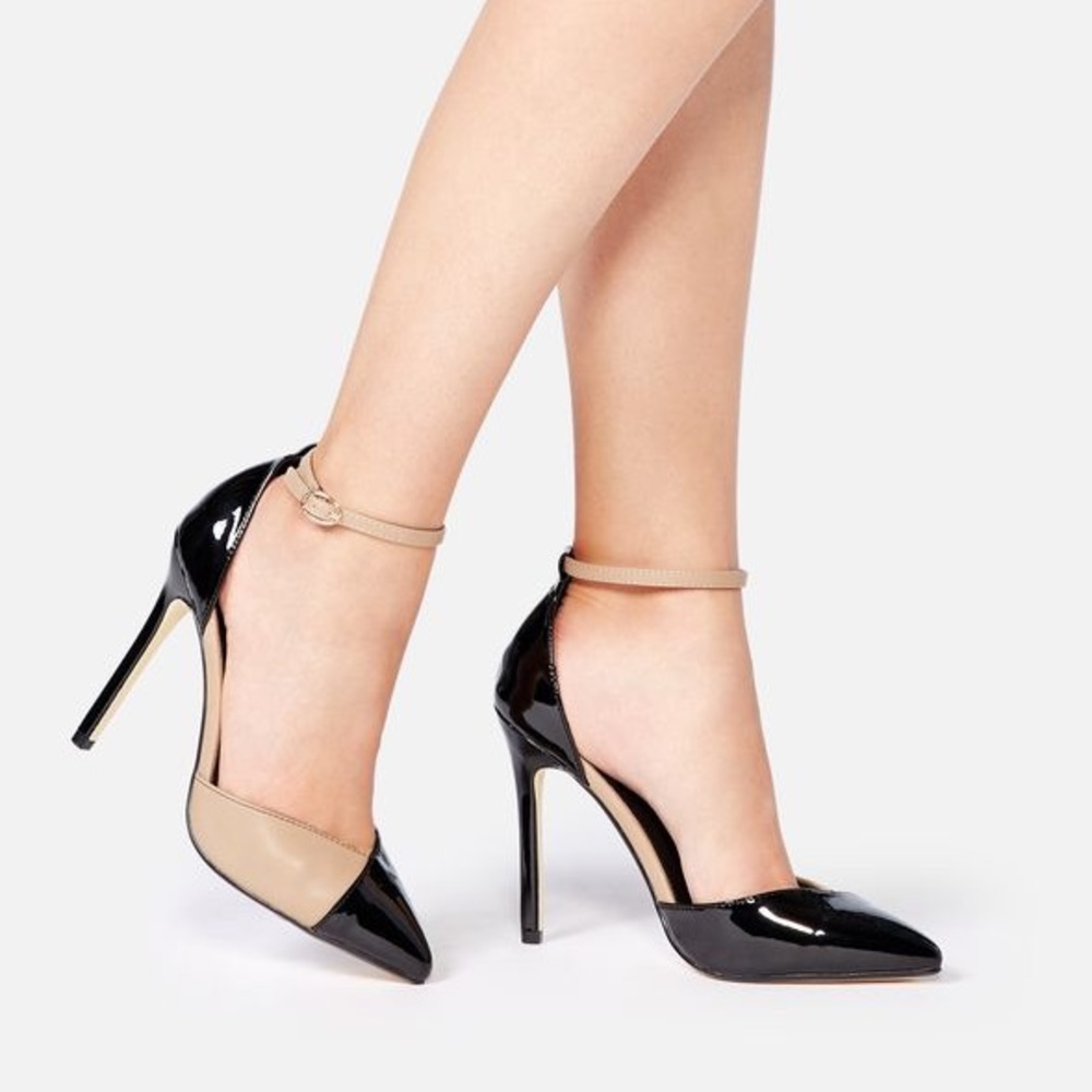 Black/tan heels, never been worn